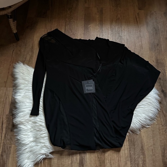 MAC DUGGAL Jersey One Shoulder Illusion Cut Out Gown - Picture 6 of 9